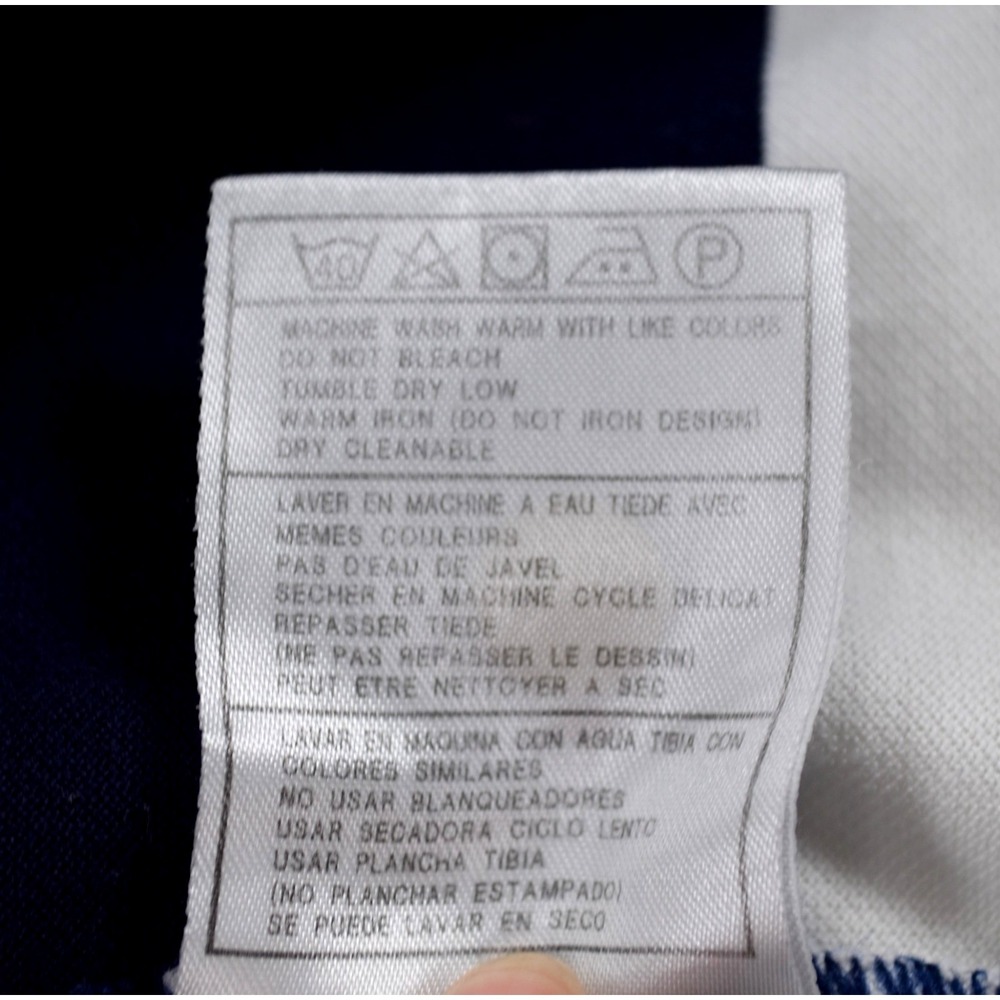 Nike Rugby Style Polo‎ Shirt Mens XL Colorblock Striped Navy Blue & White - Picture 16 of 16